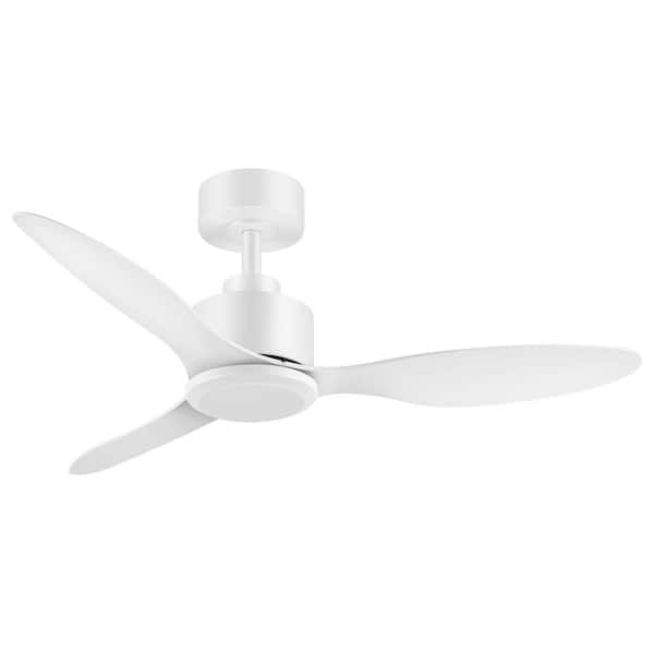Breezary Sawyer 42 in. Indoor 6 Speeds White Ceiling Fan with Remote Control and Downrod Included