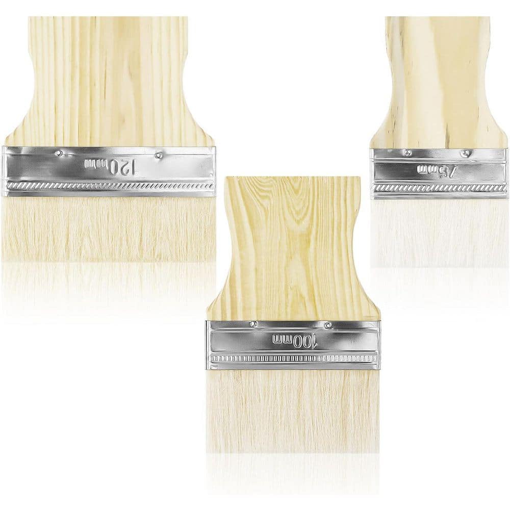 3/4/5 in. Flat Paddle Paint Brush Set for Oil and Acrylic with Wooden Handle 3-Pack price history on PriceWatchPro