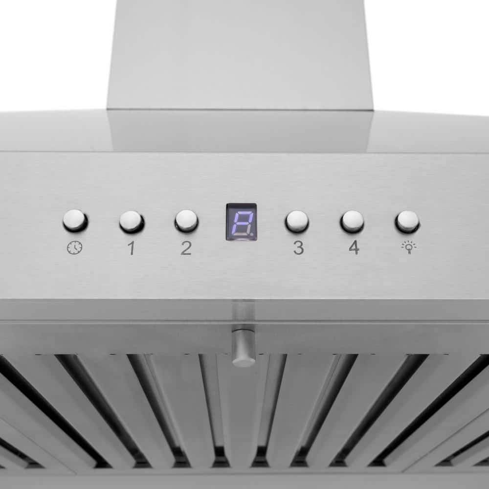 30" Stainless Steel Convertible Wall Mount Range Hood with Charcoal Filter