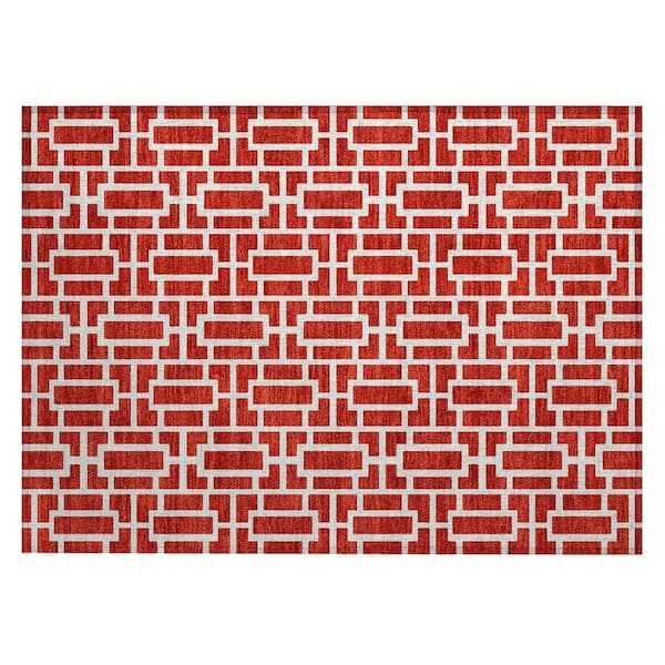 Addison Rugs Chantille Machine Washable Indoor/Outdoor Abstract ACN916 Red 1 ft. 8 in. x 2 ft. 6 in. Area Rug