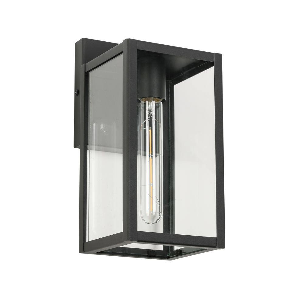 Black not Motion Sensing Outdoor HardWired Wall Lantern Sconce With No Bulb