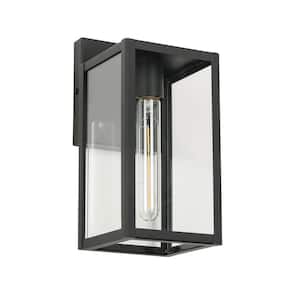 Black not Motion Sensing Outdoor HardWired Wall Lantern Sconce With No Bulbs Included