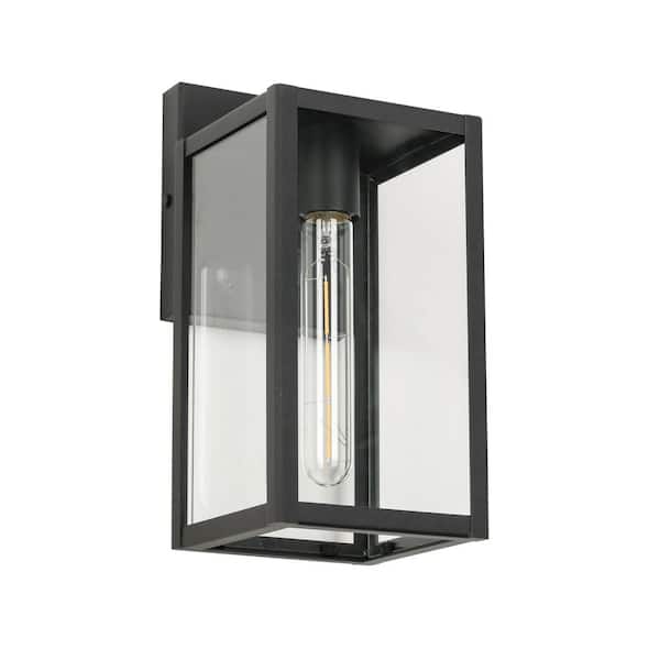 Jushua Black not Motion Sensing Outdoor HardWired Wall Lantern Sconce With No Bulbs Included