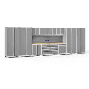 Pro Series 14-Piece 18-Gauge Steel Garage Storage System in Platinum (256 in. W x 85 in. H x 24 in. D)