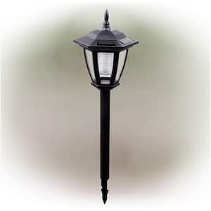 8 in. Tall Hanging/Wall/Stake Outdoor Solar Powered Lantern with LED Light