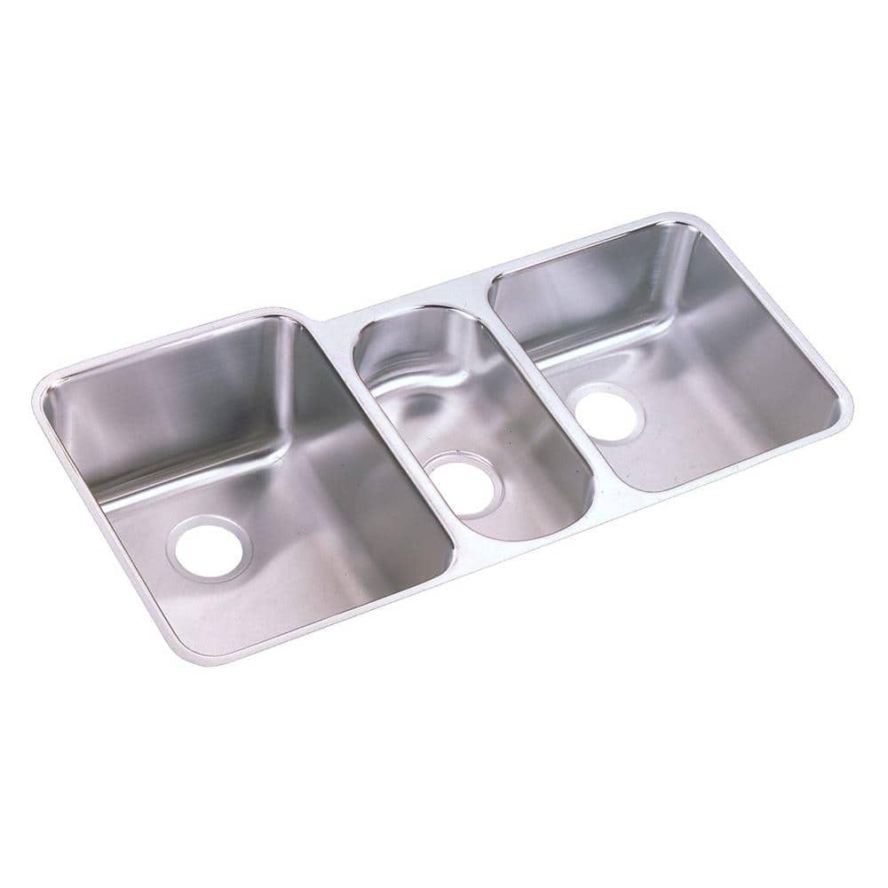 Lustertone 40" Triple Bowl Stainless Steel Undermount Sink
