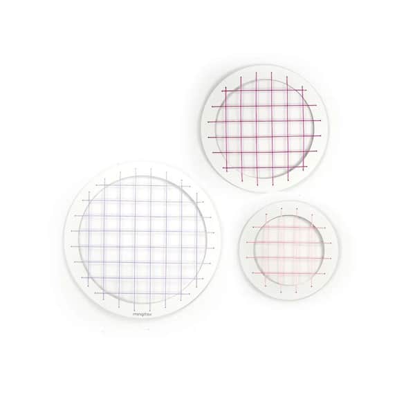20 in. x 20 in. Framed Round Memory Board Wall Decor 3 Pieces, Pink Wooden Memo Board