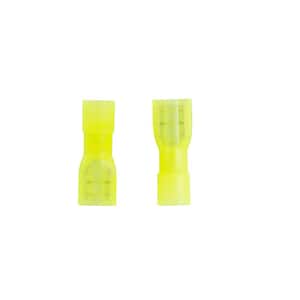 12 -10 AWG 0.25 in. Tab Female Fully-Insulated Disconnect, Yellow (10-Pack)