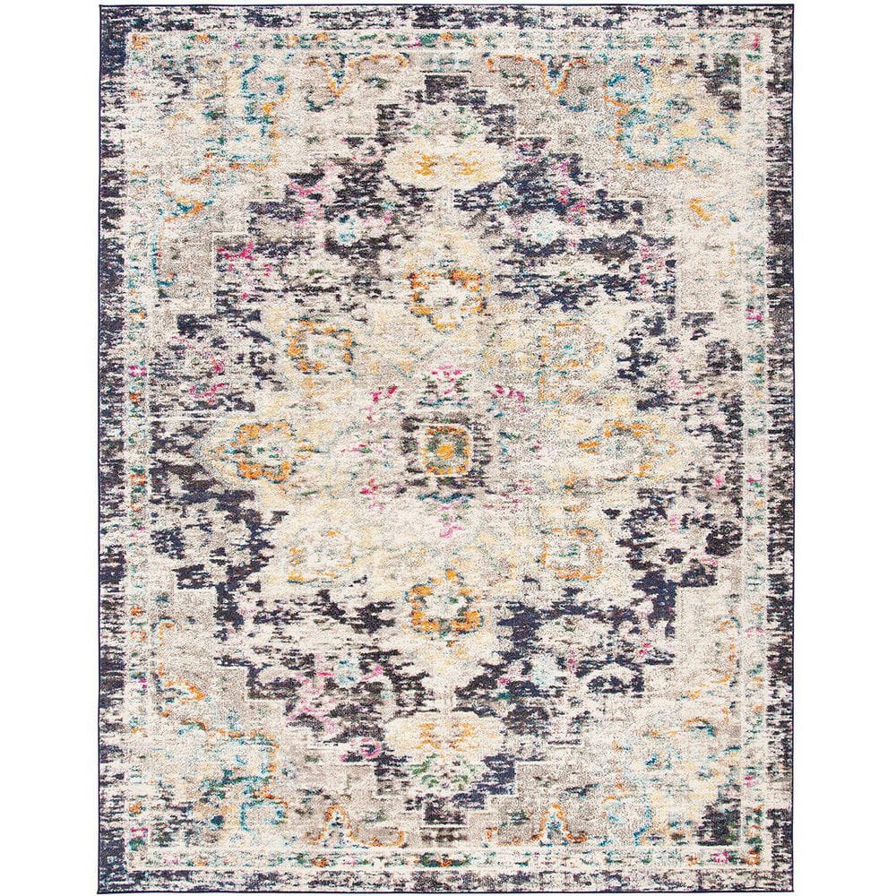 Multi-Colored Polypropylene 6 ft. x 9 ft. Oriental Indoor Area Rug