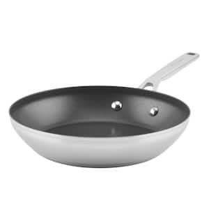9.5 in. Brushed Stainless Steel Frying Pan with Lid