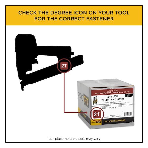 Bostitch 4000-Qty. 3 In. X .131 Smooth Shank 21 Degree Plastic Collated Stick Framing Nails Rh S10d131ep - View #7
