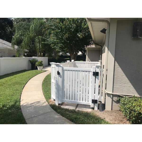 Weatherables Hanover 4 ft. W x 5 ft. H White Vinyl Pool Fence Gate