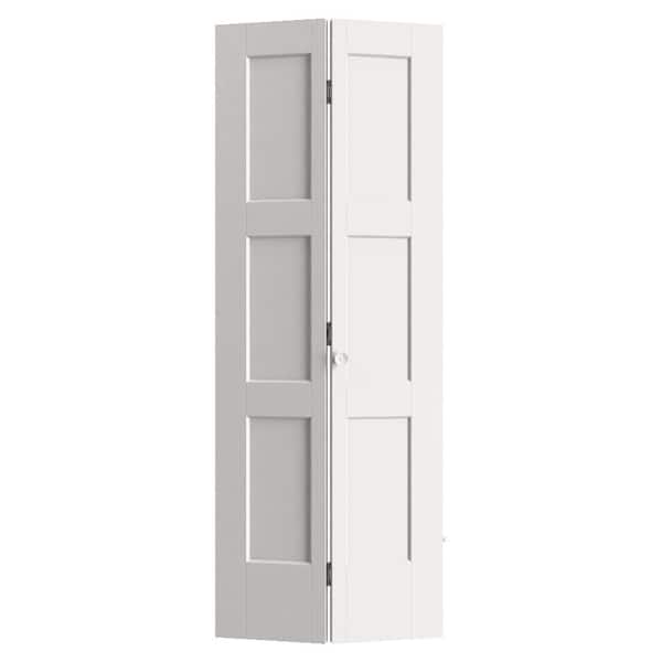 30 in. x 80 in. Primed Calden 3-Panel Hollow Core Interior Composite Bi-fold Door
