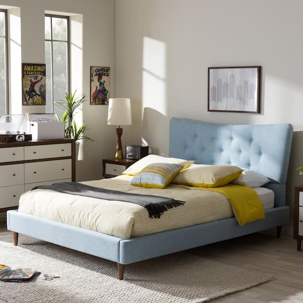 Baxton Studio Hannah Blue Queen Upholstered Bed 28862 7007 HD