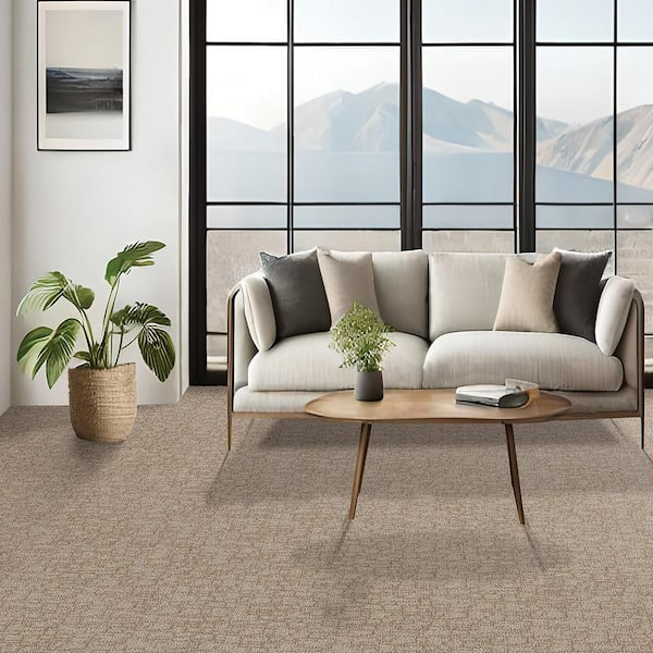 Painted Picture - Mural-Beige 12 ft. 45 oz. Triexta PET Pattern Carpet - Installation Required