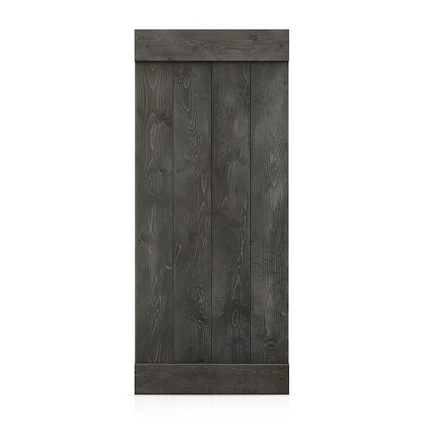 CALHOME 32 in. x 72 in. Carbon Gray Solid Pine Wood Bathroom Stall Partition Door Slab
