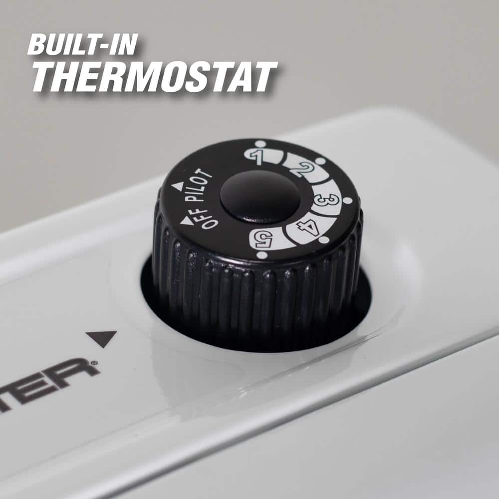 White and Black Propane Convection Heater with Thermostat