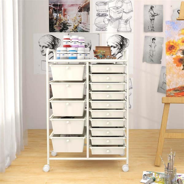 Costway White 34.5 in. Office Storage Cabinet with 0 Shelves and