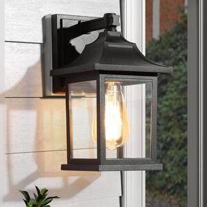 LNC Modern Frosted Black Porch Outdoor Wall Sconce 1-Light Classic ...