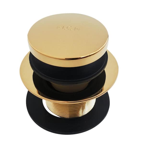 Westbrass Touch-Toe Fine Thread Bath Drain in Polished Brass
