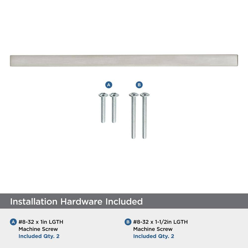 Monument 7-9/16 inch Satin Nickel Cabinet Pull with Mounting Hardware