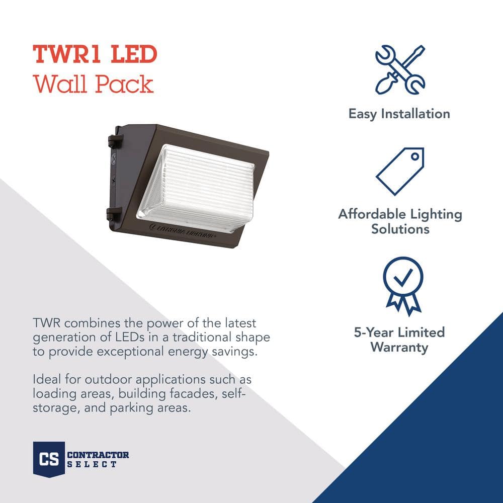 Dark Bronze Dimmable LED Wall Pack with Adjustable Lumen Output