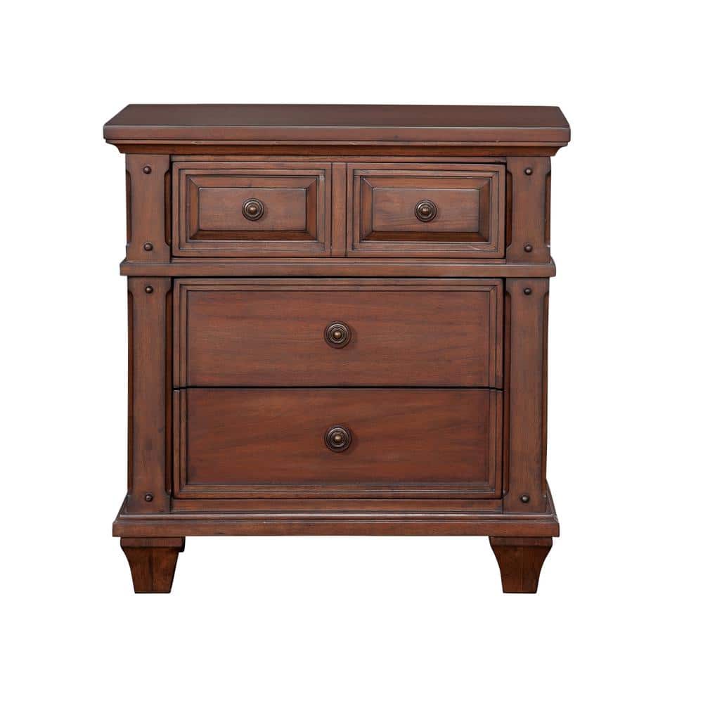 Sedona Transitional Brown 3-Drawer Hardwood Nightstand