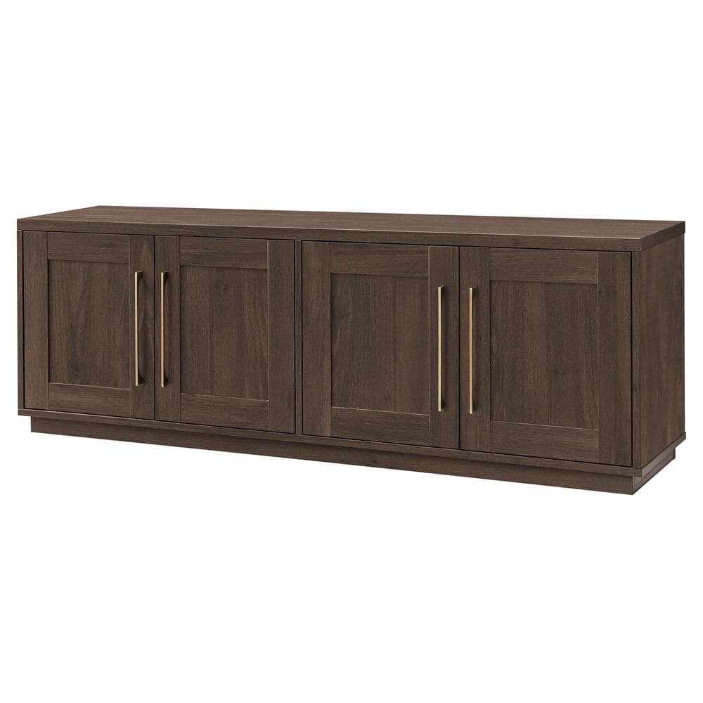 Alder Brown Modern TV Stand with Cabinets