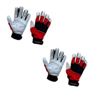 MIG Welding Gloves, Reinforced Palm, Fire Resistant, Hook and Loop Closure (2 Pairs)