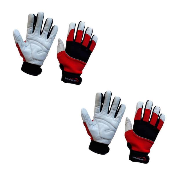 Safe Handler MIG Welding Gloves, Reinforced Palm, Fire Resistant, Hook and Loop Closure (2 Pairs)