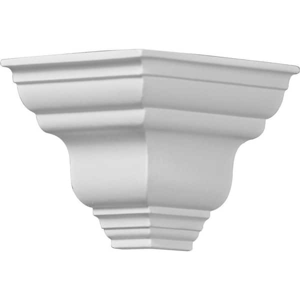 Ekena Millwork 3-7/8 in. x 3-7/8 in. x 3-7/8 in. Urethane Outside Corner Moulding (Matches Moulding MLD03X03X05DU)