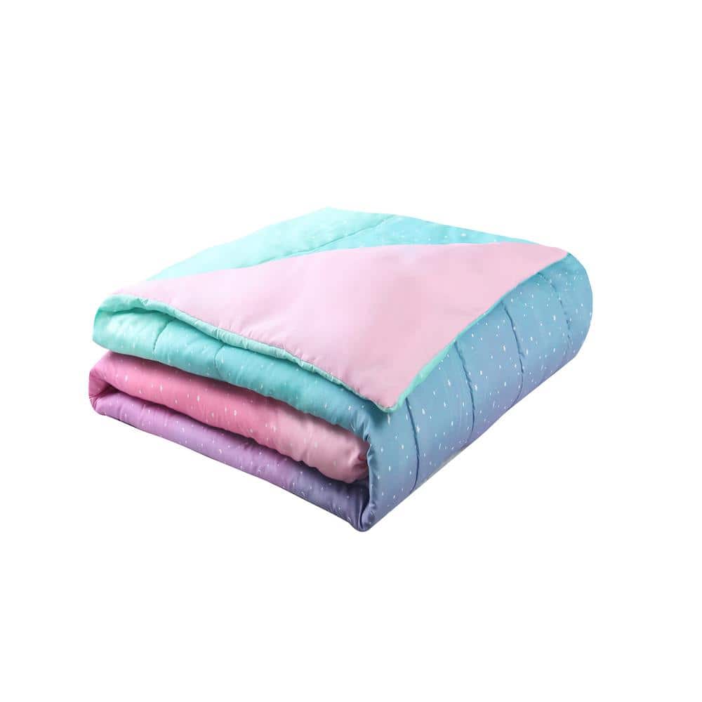 Twin Pink Ombre Microfiber Kids Comforter Set