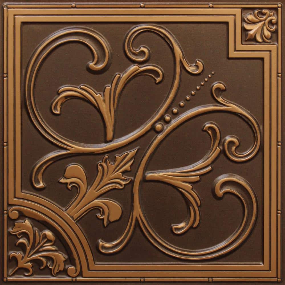 Falkirk Perth Antique Gold 2 ft. x 2 ft. Decorative Vintage Glue Up or Lay In Ceiling Tile (100 sq. ft./case) price history on PriceWatchPro