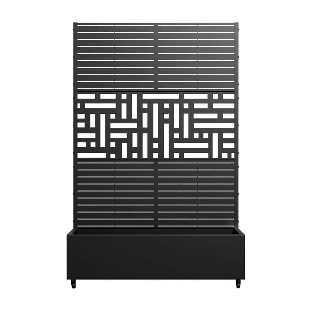 6 ft. H x 4 ft. W Metal Planter Box Privacy Screen Garden Bed With Trellis And Wheels Black Set of 2 price history on PriceWatchPro