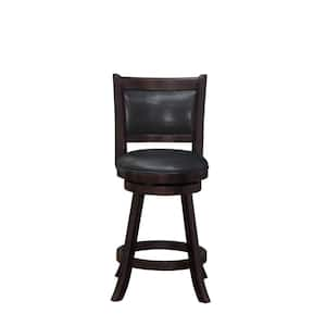 Rhea 24 in. Merlot Wood Frame Counter Height Bar Stool