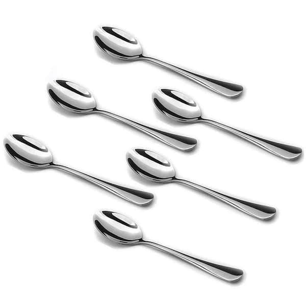 Mini Demitasse Espress o Spoons, 4.7 in Stainless Steel Dessert Utensils, Set of 6, Specialty Flatware