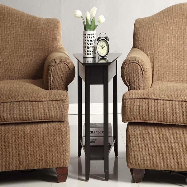 HOME IMPORTS EMPORIUM 16.5 in. Black Finish Rectangle Wood End Table