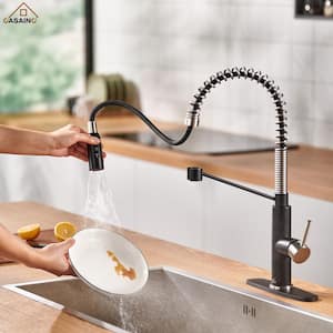 Single-Handle Pull Down Sprayer Kitchen Faucet with 3 Function Sprayed in Brushed Nickel