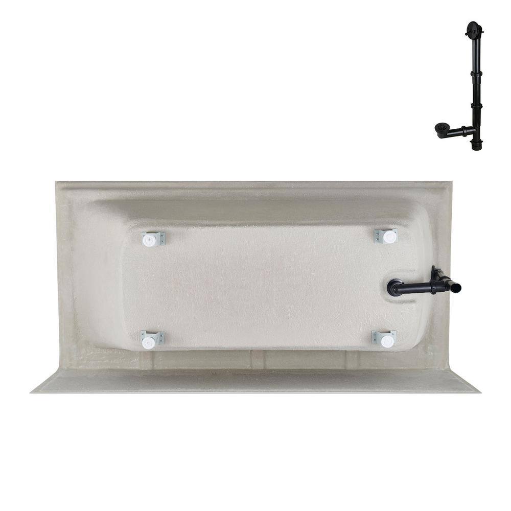 Glossy White Acrylic Alcove Bathtub with Matte Black Trim