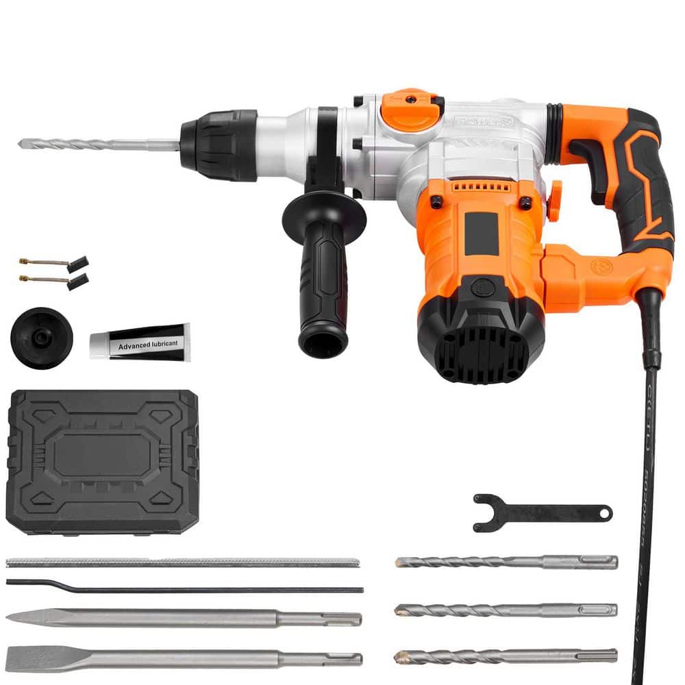 Rotary Hammer Drill, 1-1/8 in. SDS-Plus Corded, Heavy Duty, Includes 3 Drill Bits Chisels Grease Brush Case for Concrete price history on PriceWatchPro