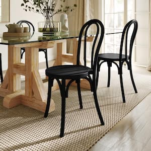 Betsy Commercial Grade Black Thonet Style Solid Wood Stackable Dining Side Chair (Set of 2)