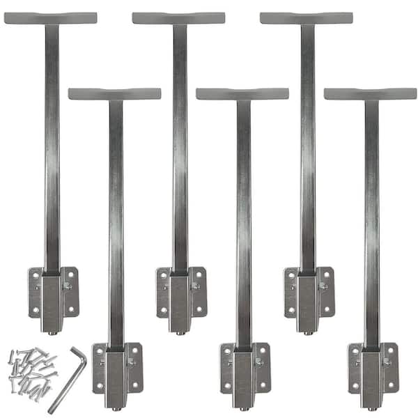 Numhew 12.5 in. H x 4 in. W x 2 in. D Silver Steel Undermount Sink Brackets, Sink Repair Kit System (6-Pack)