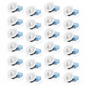 Gimbal 24 Deg Angle 4In 5CCT Selectable White New Construction 12 Watt 960LM Triac Dimmable LED Recessed Light (24 Pack)