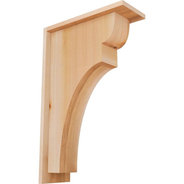 Ekena Millwork 5-1/2 in. x 14 in. x 22 in. Western Red Cedar Yorktown Smooth Corbel with Backplate