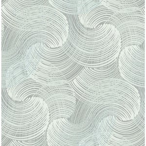 Karson Teal Swirling Geometric Teal Wallpaper Sample