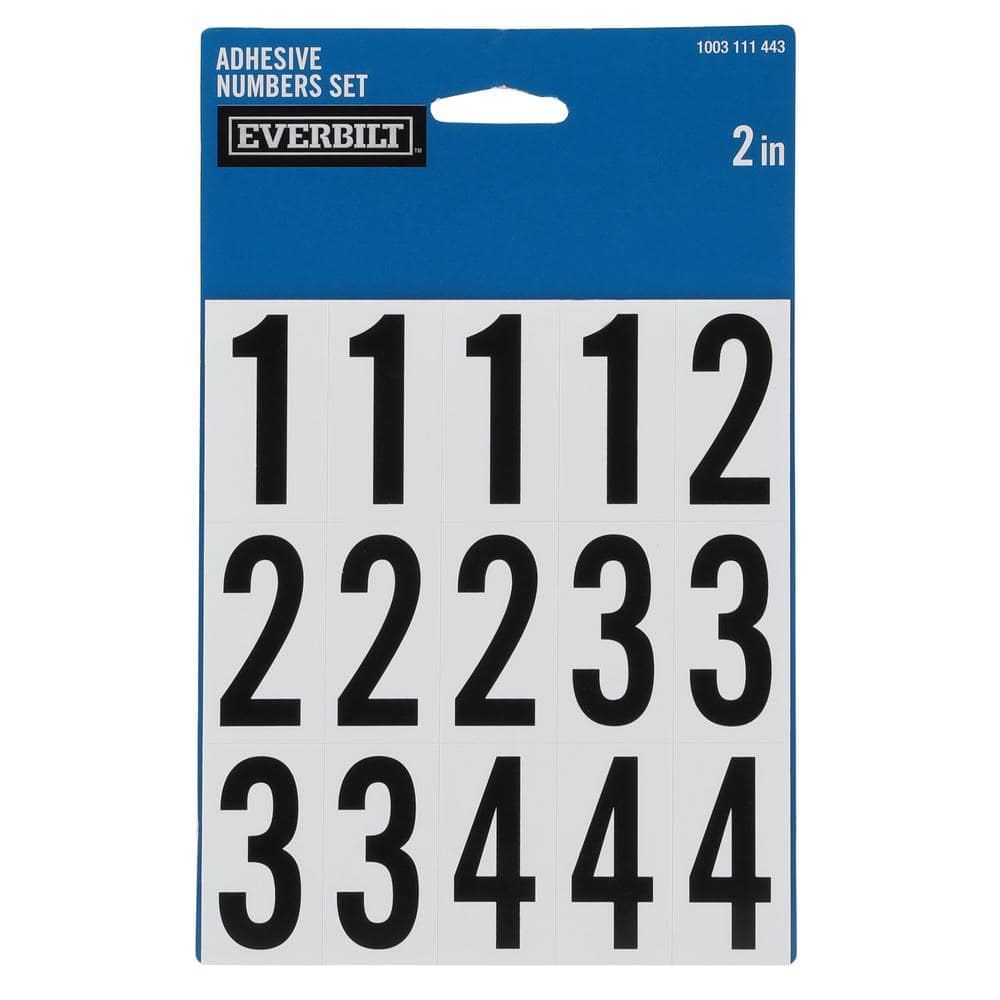 10-5" Sticker Decal Vinyl Adhesive Address Numbers Black & White No.3 USA MADE 