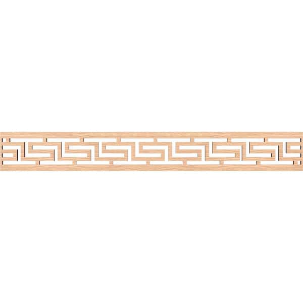 Ekena Millwork Tulum Fretwork 0.375 in. D x 46.5 in. W x 6 in. L Red Oak Wood Panel Moulding