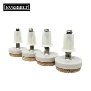 1 in. Beige Round Felt Threaded Stem Furniture Glides for Floor Protection (4-Pack)