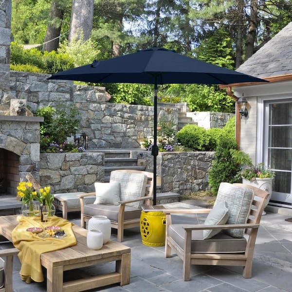 colored patio umbrella lights Double-Sided Patio Umbrella with LED Lights