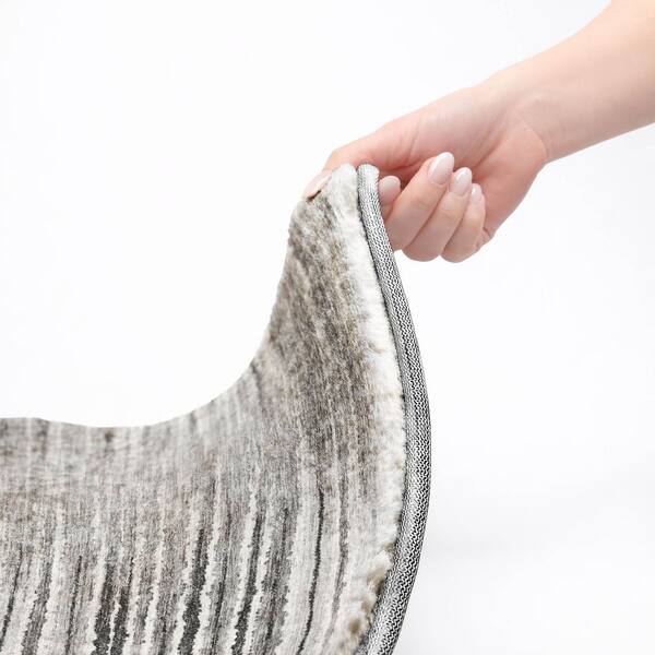 Dream Shag Premium Machine Washable Abstract ADS604 Silver 10 ft. x 14 ft. Area Rug